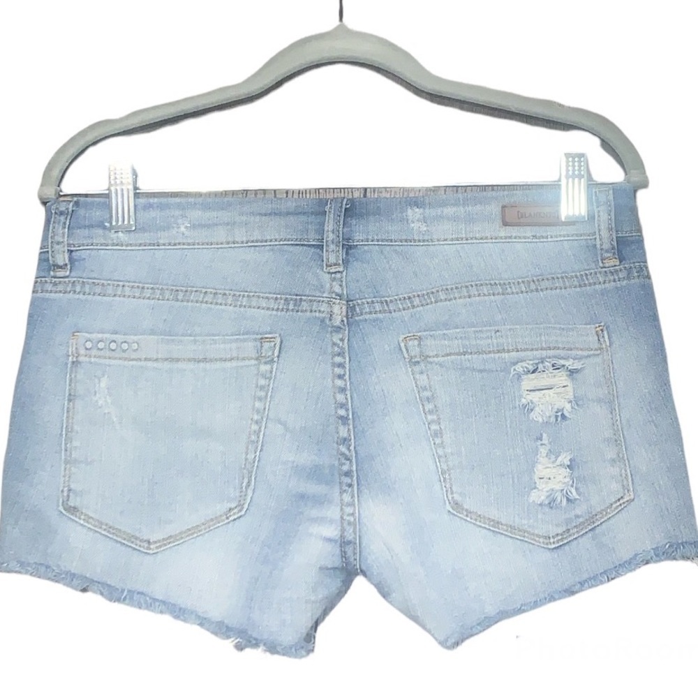 Blank NYC Two Tone Distressed Denim Short Size 27 Light Wash - Picture 2 of 8